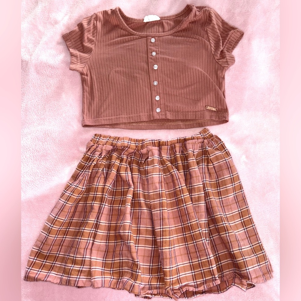 Girls 2-Piece Cropped Top and Skirt Set size 12